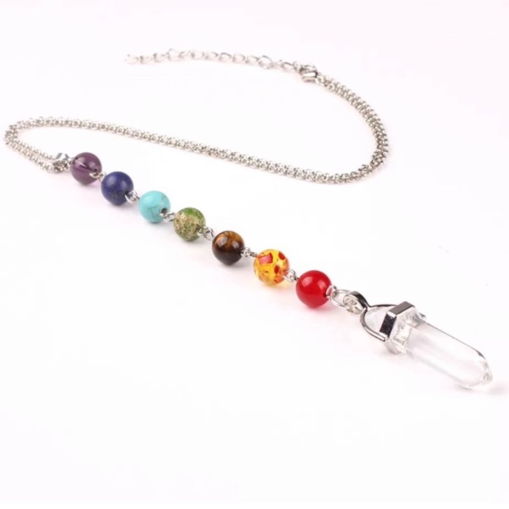 New Chakra 7 Pendant Necklace Hexagon Crystal